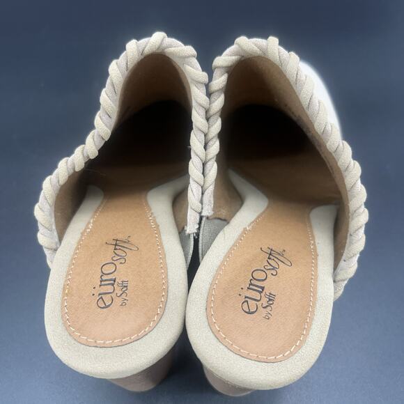NEW Euro By Sofft Sandy Womens 7.5M Comfort Suede Clogs Mule Stack/Blocked Heel - Picture 7 of 8